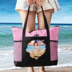 Personalisierte Cartoon Beach Character Oxford Tote Bag mit Namen Reise Essentials Geburtstag Geschenk für Frauen