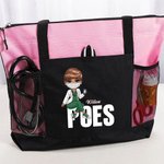 Personalizada de dibujos animados de personajes médicos Nombre Bolsa grande con bolsillos de malla Cumpleaños Gratitud Regalo para la enfermera Médico Personal Médico