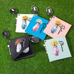 Bolsa de Golf Personalizada con Diseño de Flor de Nacimiento Toalla Portátil Super Absorbente con Nombre de Pelota de Golf con Tee y Clip Retráctil Regalo de Cumpleaños para Jugadores de Golf