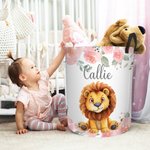 Cesta de la Ropa Personalizada Floral Jirafa Koala Diseño Animal Cesta de la Ropa Grande Impermeable con Nombre Regalo de Cumpleaños para Niños Familia