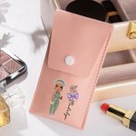 Bolsa de maquillaje con nombre y 8 brochas de maquillaje personalizada con lazo de personajes de dibujos animados regalo de cumpleaños para mujeres personal médico