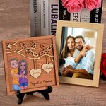 Cadre en bois avec support Décoration de bureau Cadeau d'anniversaire de Saint-Valentin pour les couples