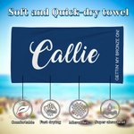 Gepersonaliseerde Multicolor Gettin' My Bronze On Oversized Sneldrogende Strandhanddoek met Naam Strand Zwembadfeest Verjaardagscadeau voor Familie Vrienden