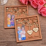 Cadre en bois avec support Décoration de bureau Cadeau d'anniversaire de Saint-Valentin pour les couples