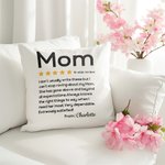 Funda de Almohada Personalizada Cinco Estrellas con Nombre Día de la Madre Decoración del Hogar Regalo de Cumpleaños para Mamá