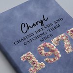 Personalised Birth Year Roses Feathers Succulents Design A5 A6 Leather Lined Notebook with Text Birthday Journal Essentials Gift for Friends Family