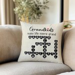 Gepersonaliseerde Grandkids Make Life More Grand Kruiswoordraadsel Zacht Kussenovertrek met Namen Moederdag Vaderdag Cadeau voor Mama Grootouders