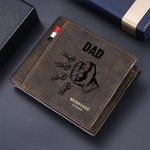 Henkilökohtainen 1-12 Fists Bump Nahka lompakko kaiverrettu nimet Isänpäivä Syntymäpäivä lahja isälle isoisä isoisä