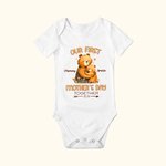 Personalisierte Hugging Bears Our First Mother's Day 100% Baumwolle Baby Onesie mit Namen erste Muttertag Geschenk für Mama Baby
