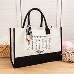 Personalisierte Gott sagt, du bist Blume Bibelvers große Leinwand Tasche mit Namen Tote Bag positive Bestätigung religiöses Geschenk für Christen