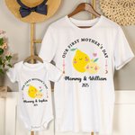 Personalised Cute Strawberry Lemon First Mother's Day T-Shirt with Title Mother's Day Gift for New Mom