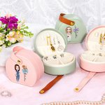 Personalized Bow Stethoscope Birth Flower Cartoon Character Leather Jewellery Box with Name Graduation Gift for Medical Student Staff