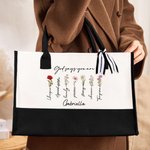 Personalisierte Gott sagt, du bist Blume Bibelvers große Leinwand Tasche mit Namen Tote Bag positive Bestätigung religiöses Geschenk für Christen
