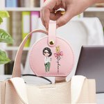Personalized Bow Stethoscope Birth Flower Cartoon Character Leather Jewellery Box with Name Graduation Gift for Medical Student Staff