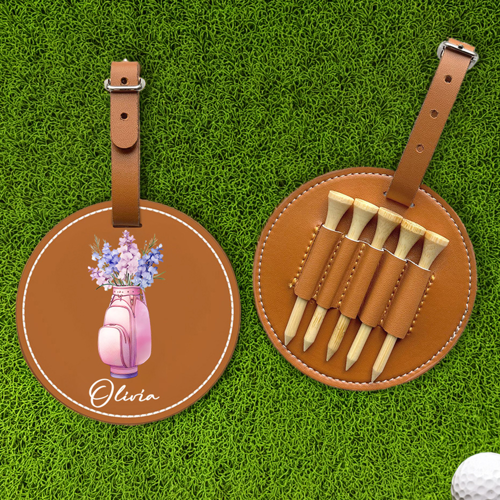 Sac de rangement pour tees de golf avec nom Anniversaire Accessoires de golf Cadeau pour joueurs de golf