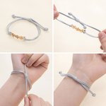 Personalised Minimalist Adjustable 1-8 Birth Flower Waxed Line Bracelet Charm Jewellery Birthday Christmas Gift for Women