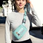Personalized Cartoon Cheerleader Name Waterproof Crossbody Waist Bag with Adjustable Strap Birthday Gift for Women Girls
