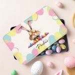 Personalised Quirky Easter Bunny Biscuit Tin Storage Box with Name Birthday Easter Party Gift for Kids