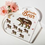 Placa acrílica en forma de corazón con 1-12 nombres de niño y título Decoración para el hogar Día de la Madre Regalo de cumpleaños para mamá Abuela