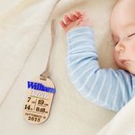 Personalizada de madera grabada Anuncio de Nacimiento Stats Ornamento con Nombre y Cuerda Nursery Room Decor Baby Shower Gift for New Parents Newborns