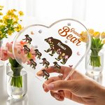 Placa acrílica en forma de corazón con 1-12 nombres de niño y título Decoración para el hogar Día de la Madre Regalo de cumpleaños para mamá Abuela