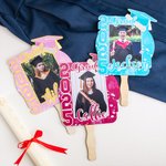Personalized Multicolour 2025 Grad Graduation Photo Fan with Name Photo Props Graduation Gift for Graduate