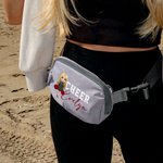 Personalized Cartoon Cheerleader Name Waterproof Crossbody Waist Bag with Adjustable Strap Birthday Gift for Women Girls