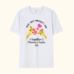 Onesie T-Shirt Personnalisé avec Nom Vêtement à Motif Girafe Éléphant Ours Koala Cadeau de Maternité pour Maman Bébé