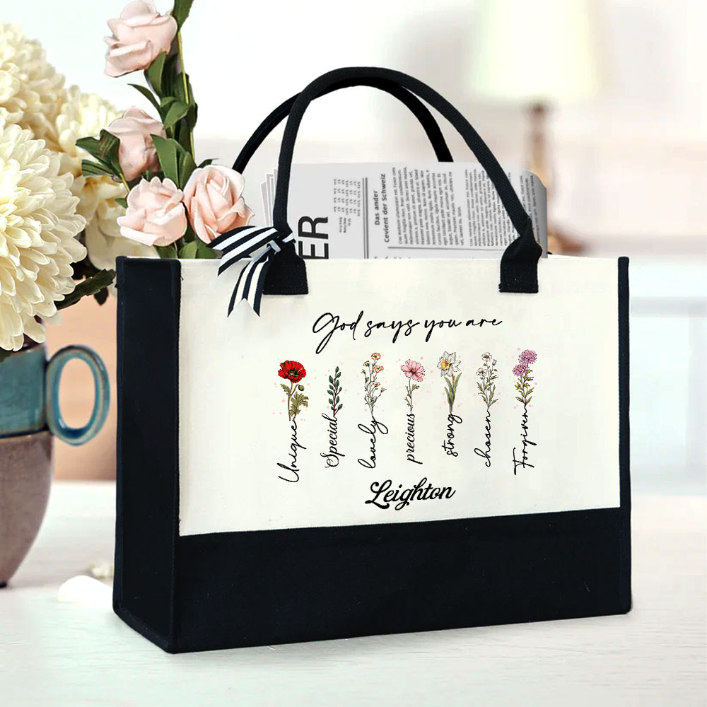 Sac à dos en toile avec nom Affirmation positive Cadeau religieux pour Chrétien