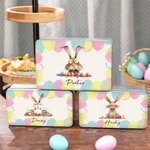 Personalised Quirky Easter Bunny Biscuit Tin Storage Box with Name Birthday Easter Party Gift for Kids