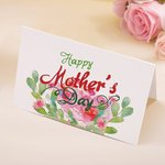 Pink Roses Green Leaves Design Mother's Day Card