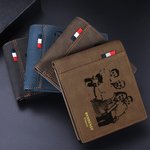 Personlig läderplånbok med graverat foto och text Fars dag Födelsedagspresent för män