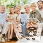 Placa acrílica en forma de corazón con 1-12 nombres de niño y título Decoración para el hogar Día de la Madre Regalo de cumpleaños para mamá Abuela