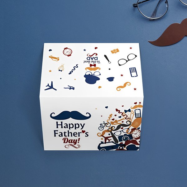 Skägg Fordon Hatt Glasögon Design Fars dag Kort