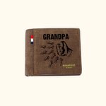 Henkilökohtainen 1-12 Fists Bump Nahka lompakko kaiverrettu nimet Isänpäivä Syntymäpäivä lahja isälle isoisä isoisä