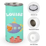 Personalized Colorful Diving Animal 12 oz Tumbler Sippy Cup with Name and Two Lids Birthday Gift for Boys Girls