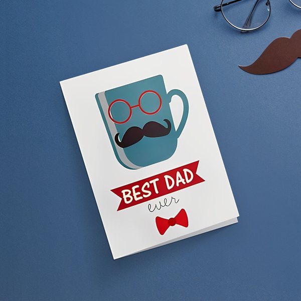 Beard Glass Mug Best Dad Fars dag-kort