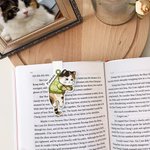 Marque-page magnétique personnalisé en forme de chat avec nom Cadeau d'anniversaire amusant pour amoureux des livres Bookworm