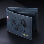 Personlig läderplånbok med graverat foto och text Fars dag Födelsedagspresent för män