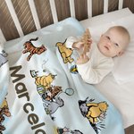 Personalized Classic Winnie the Pooh Illustration Soft Throw Blanket with Name Nusery Decor Birthday Baby Shower Gift for Newborns Boys Girls