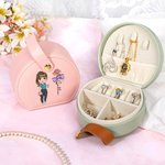 Personalized Bow Stethoscope Birth Flower Cartoon Character Leather Jewellery Box with Name Graduation Gift for Medical Student Staff