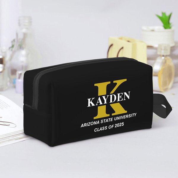 Trousse de Toilette Personnalisée avec Nom et Texte Sac Portable de Grande Capacité Cadeau Remise des Diplômes pour Homme