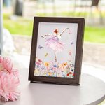 Personalized Ballet Girl Wooden Shadow Box Photo Frame Competition Pin Storage with Name and Birth Flower Birthday Gift for Ballerina