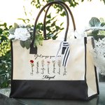 Personalisierte Gott sagt, du bist Blume Bibelvers große Leinwand Tasche mit Namen Tote Bag positive Bestätigung religiöses Geschenk für Christen