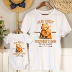 Personalisierte Hugging Bears Our First Mother's Day 100% Baumwolle Baby Onesie mit Namen erste Muttertag Geschenk für Mama Baby