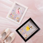 Personalized Ballet Girl Wooden Shadow Box Photo Frame Competition Pin Storage with Name and Birth Flower Birthday Gift for Ballerina