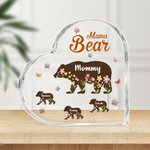 Placa acrílica en forma de corazón con 1-12 nombres de niño y título Decoración para el hogar Día de la Madre Regalo de cumpleaños para mamá Abuela