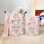 Personalizado lindo elefante impermeable lavandería cesta de almacenamiento con el nombre Guardería Decoración Cumpleaños inauguración de la casa Regalo para niños Niñas