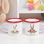 Taza esmaltada de 12oz personalizada con el nombre del conejito de Pascua Regalo para fiestas infantiles