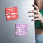 Personalized Heart Crosswords Scrabble Puzzle Acrylic Fridge Magnet with 2-20 Names Mother's Day Birthday Gift for Mom Grandma